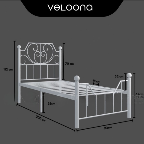 Palace Metal Bed Single Size
