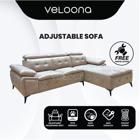 Norman L Shape Sofa Set Fabric