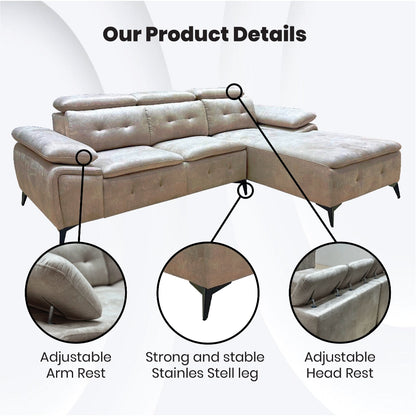 Norman L Shape Sofa Set Fabric