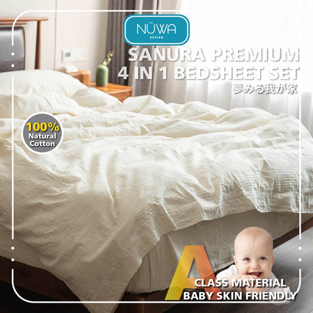 Sanura 4 in 1 Bedsheet Premium Natural Cotton