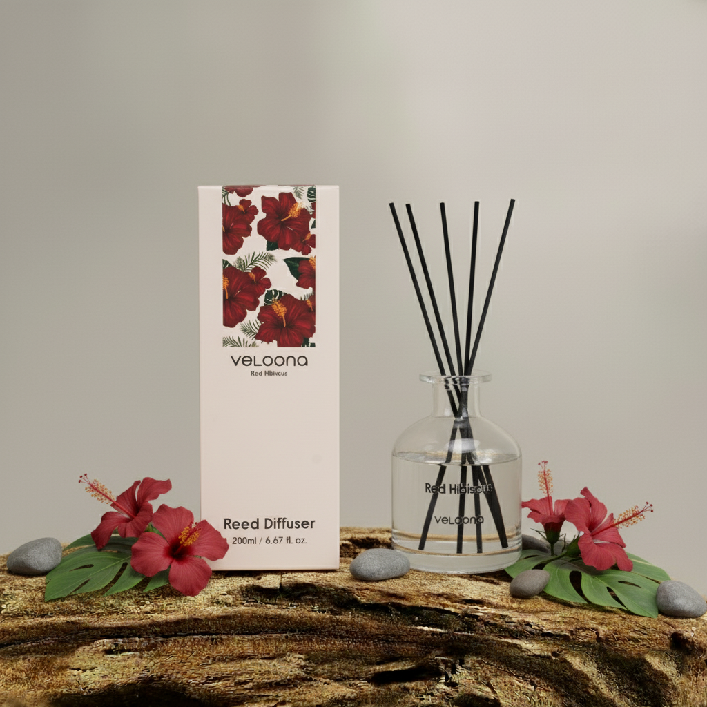 RED HIBISCUS REED DIFFUSER 200ML - Main Product Image